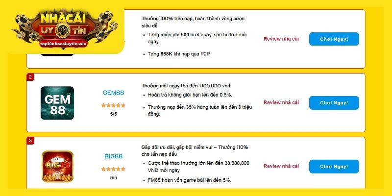 Cập nhật thương hiệu uy tín đáng trải nghiệm